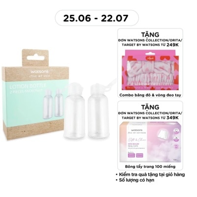 WATSONS - Lọ Chứa Dưỡng Thể Watsons Bottle Pack 2 Cái 75ml