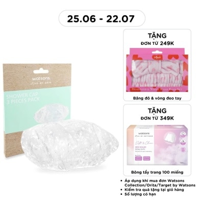 WATSONS - Mũ Tắm Watsons Shower Cap Pack 3s