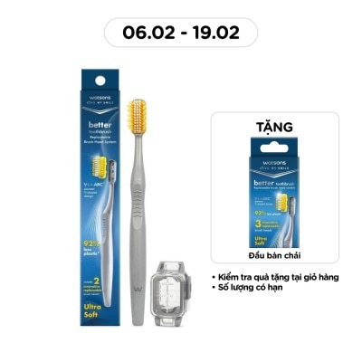 WATSONS Watsons Better Toothbrush 1s with Replaceable Brush Heads 2pcs