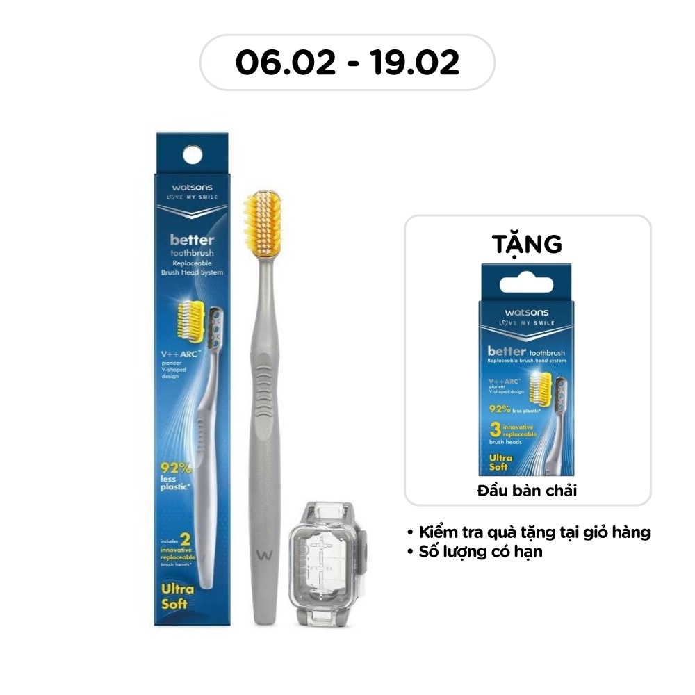 Watsons Better Toothbrush 1s with Replaceable Brush Heads 2pcs