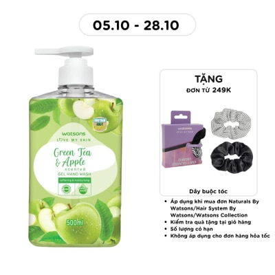 WATSONS Love My Skin Green Tea Apple Scented Gel Hand Wash 500ml image