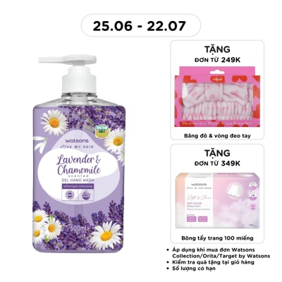 WATSONS - Gel Rửa Tay Watsons Love My Skin Lavender Chamomile Scented Gel Hand Wash 500ml