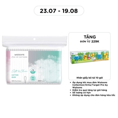 WATSONS - Tăm Bông Watsons Paper Shaft Cotton Buds 200s image