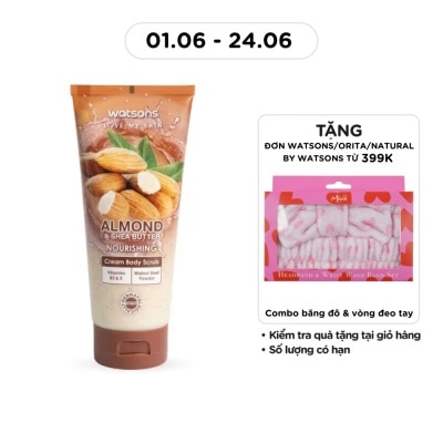 WATSONS - Tẩy Tế Bào Chết Toàn Thân Watsons Hạnh Nhân & Bơ Hạt Mỡ 200g