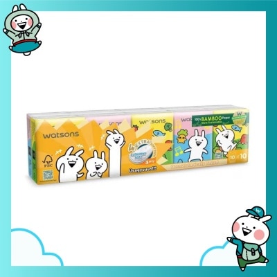 WATSONS Khăn Giấy Bỏ Túi Watsons Hankies 3ply 10pcs (Usagyuuun)