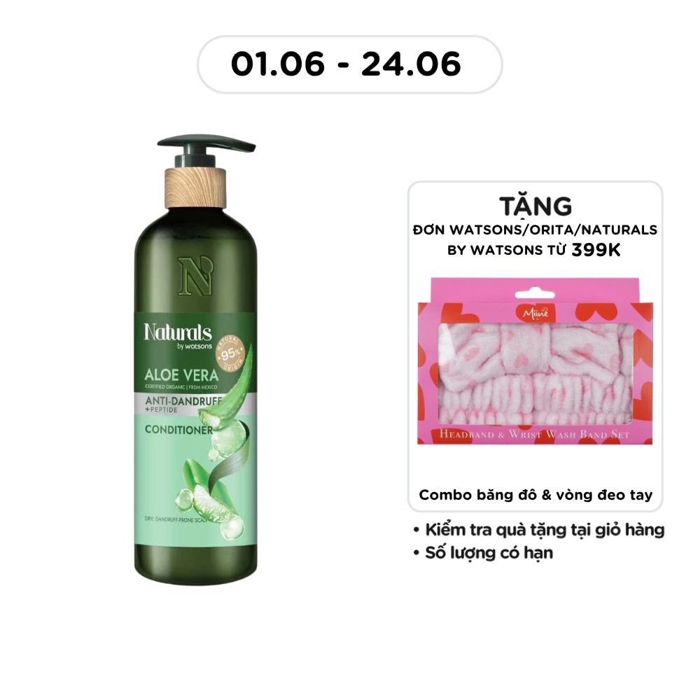 Dầu Xả Naturals By Watsons Anti-dandruff Sạch Gàu Chiết Xuất Lô Hội 490ml