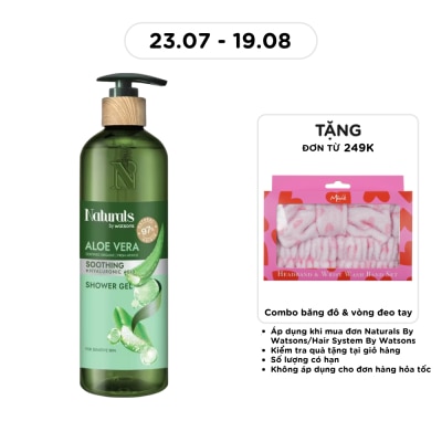 NATURALS BY WATSONS - Gel Tắm Naturals By Watsons Smoothing Làm Dịu Da Chiết Xuất Lô Hội 490ml image