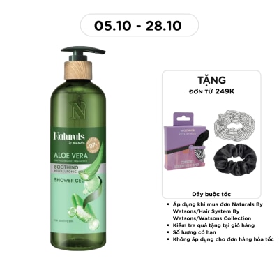 NATURALS BY WATSONS Gel Tắm Naturals By Watsons Smoothing Làm Dịu Da Chiết Xuất Lô Hội 490ml image