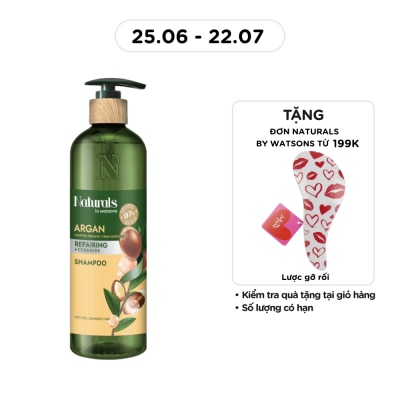 NATURALS BY WATSONS - Dầu Gội Naturals By Watsons Repairing Phục Hồi Tóc Hư Tổn Chiết Xuất Dầu Argan 490ml