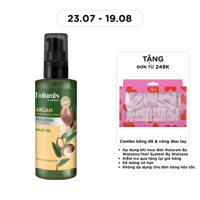 NATURALS BY WATSONS - Dầu Dưỡng Tóc Naturals By Watsons Repairing Phục Hồi Tóc Hư Tổn Chiết Xuất Dầu Argan 100ml image