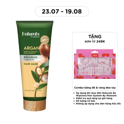 NATURALS BY WATSONS - Kem Ủ Tóc Naturals By Watsons Repairing Phục Hồi Tóc Hư Tổn Chiết Xuất Dầu Argan 200ml image