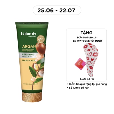 NATURALS BY WATSONS - Kem Ủ Tóc Naturals By Watsons Repairing Phục Hồi Tóc Hư Tổn Chiết Xuất Dầu Argan 200ml