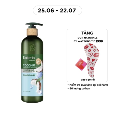 NATURALS BY WATSONS - Dầu Xả Naturals By Watsons Nourishing Cấp Ẩm Chiết Xuất Dầu Dừa 490ml