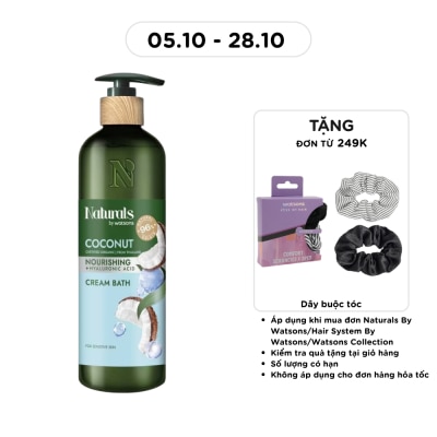 NATURALS BY WATSONS Kem Tắm Naturals By Watsons Nourishing Cấp Ẩm Chiết Xuất Dầu Dừa 490ml image