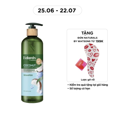 NATURALS BY WATSONS - Dầu Gội Naturals By Watsons Nourishing Cấp Ẩm Chiết Xuất Dầu Dừa 490ml