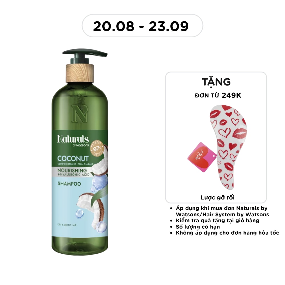 Dầu Gội Naturals By Watsons Nourishing Cấp Ẩm Chiết Xuất Dầu Dừa 490ml image