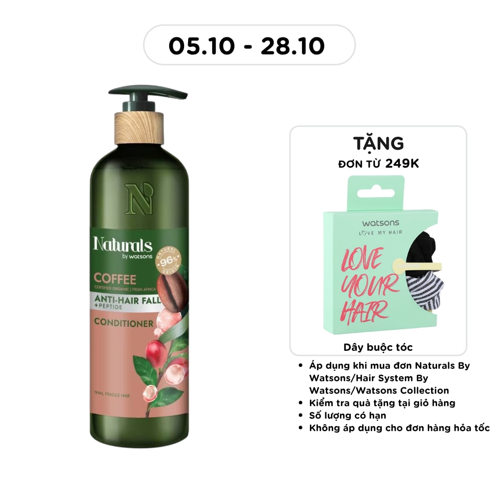 Dầu Xả Naturals By Watsons Anti Hair fall Chống Gãy Rụng Chiết Xuất Coffee 490ml image