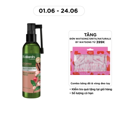NATURALS BY WATSONS - Xịt Dưỡng Tóc Naturals By Watsons Anti Hair-fall Chống Gãy Rụng Chiết Xuất Coffee 120ml