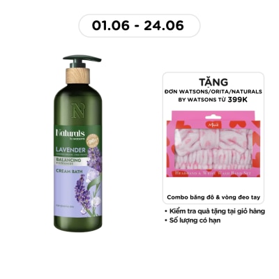 NATURALS BY WATSONS - Kem Tắm Naturals By Watsons Balancing Cân Bằng Độ Ẩm Chiết Xuất Lavender 490ml