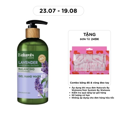 NATURALS BY WATSONS - Gel Rửa Tay Naturals By Watsons Balancing Cân Bằng Độ Ẩm Chiết Xuất Lavender 400ml image