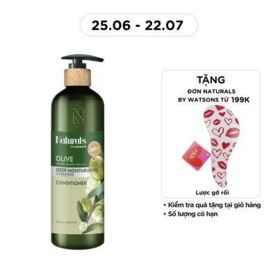 NATURALS BY WATSONS - Dầu Xả Naturals By Watsons Deep Moisturishing Dưỡng Ẩm Sâu Chiết Xuất Olive 490ml