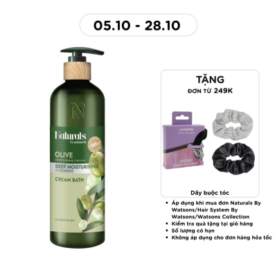 NATURALS BY WATSONS Kem Tắm Naturals By Watsons Deep Moisturishing Dưỡng Ẩm Sâu Chiết Xuất Olive 490ml image