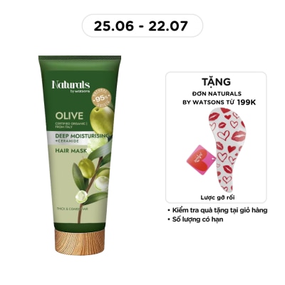 NATURALS BY WATSONS - Kem Ủ Tóc Naturals By Watsons Deep Moisturishing Dưỡng Ẩm Sâu Chiết Xuất Olive 200ml