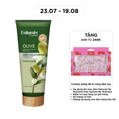 NATURALS BY WATSONS - Kem Ủ Tóc Naturals By Watsons Deep Moisturishing Dưỡng Ẩm Sâu Chiết Xuất Olive 200ml image