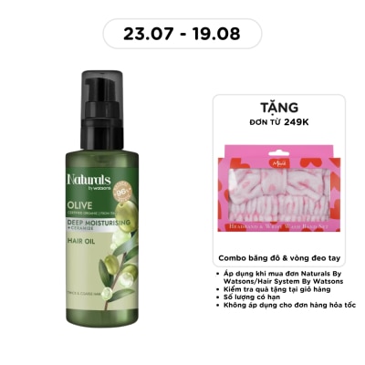NATURALS BY WATSONS - Dầu Dưỡng Tóc Naturals By Watsons Deep Moisturishing Dưỡng Ẩm Sâu Chiết Xuất Olive 100ml image