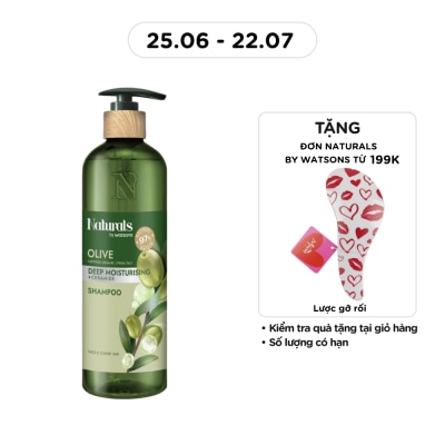 NATURALS BY WATSONS - Dầu Gội Naturals By Watsons Deep Moisturishing Dưỡng Ẩm Sâu Chiết Xuất Olive 490ml