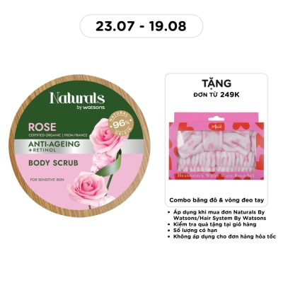 NATURALS BY WATSONS - Tẩy Tế Bào Chết Cơ Thể Naturals By Watsons Anti-ageing Chống Lão Hoá Da Chiết Xuất Hoa Hồng 200g image