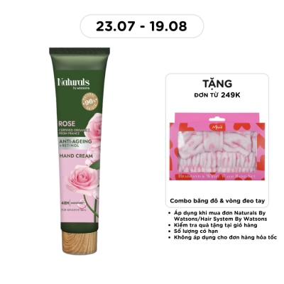 NATURALS BY WATSONS - Kem Dưỡng Tay Naturals By Watsons Anti-ageing Chống Lão Hoá Da Chiết Xuất Hoa Hồng 30ml image
