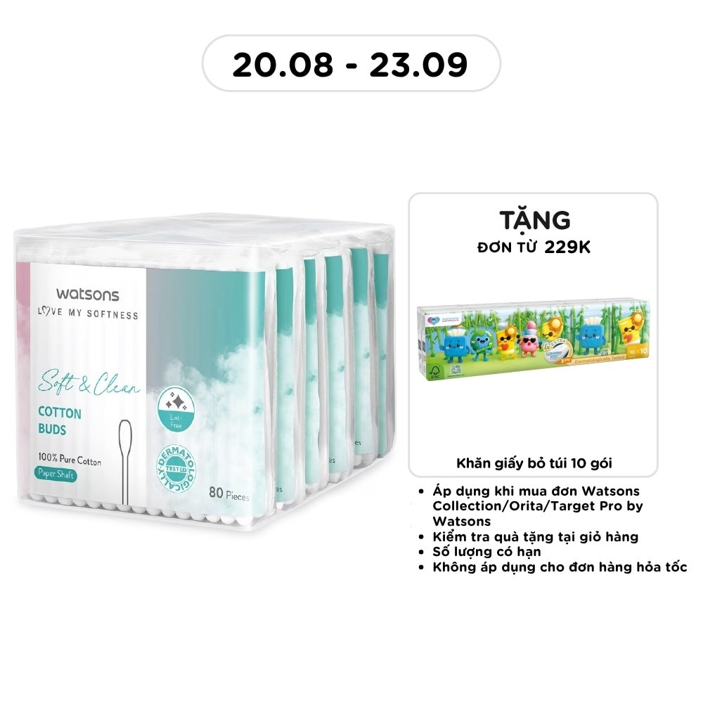 Paper Shaft Cotton Buds 80pcs x 6 package image