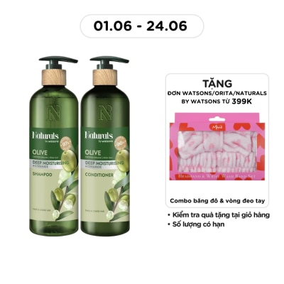 NATURALS BY WATSONS - Combo Naturals By Watsons Conditione & Shampoo Olive Deep Moisturising 490ml