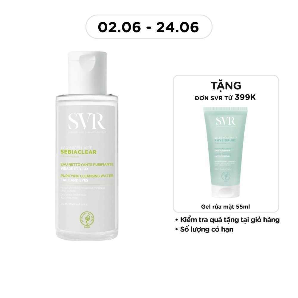 Nước Tẩy Trang SVR Sebiaclear Eau Micellaire Cho Da Dầu Mụn 75ml