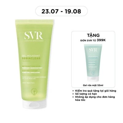 SVR - Gel Rửa Mặt SVR Sebiaclear Gel Moussant Không Chứa Xà Phòng Cho Da Dầu Mụn 200ml image