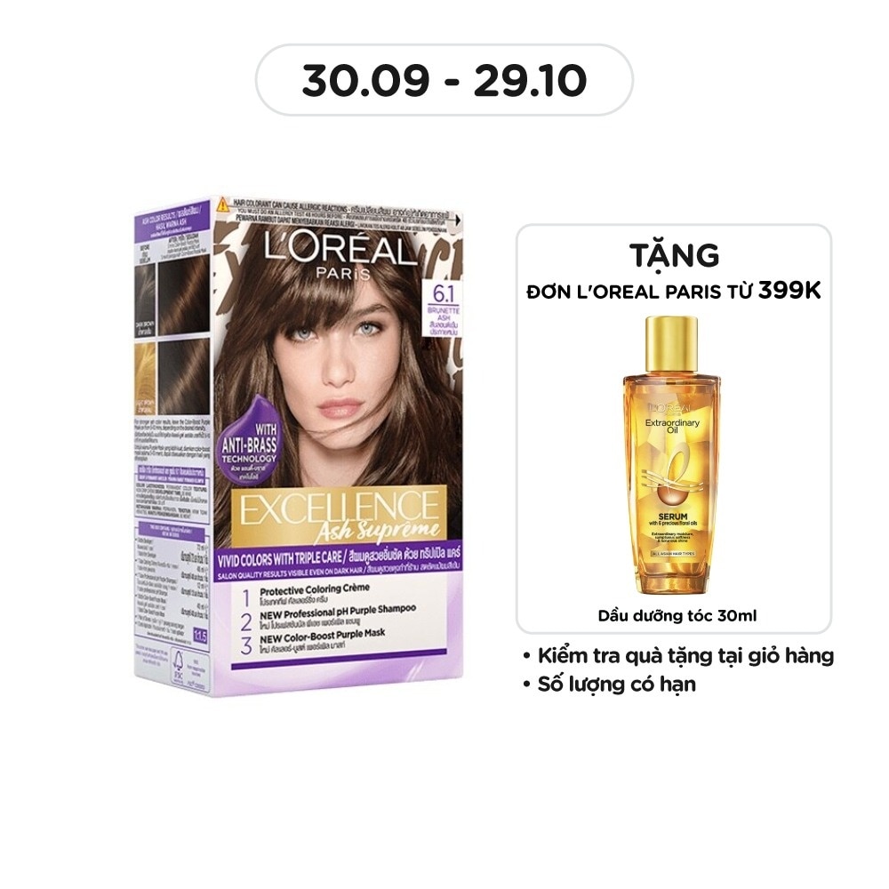 L'OREAL PARIS Haircolor Excellence Ash Supreme 172ml.#6.1 BrunetteAsh