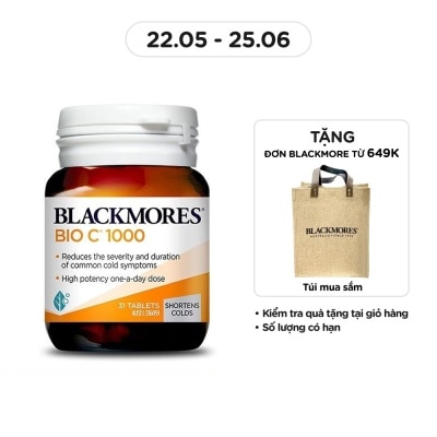 BLACKMORES Thực Phẩm Bảo Vệ Sức Khỏe Blackmores Cold Relief Bio C 1000mg Tăng Cường Sức Đề Kháng 31 Viên