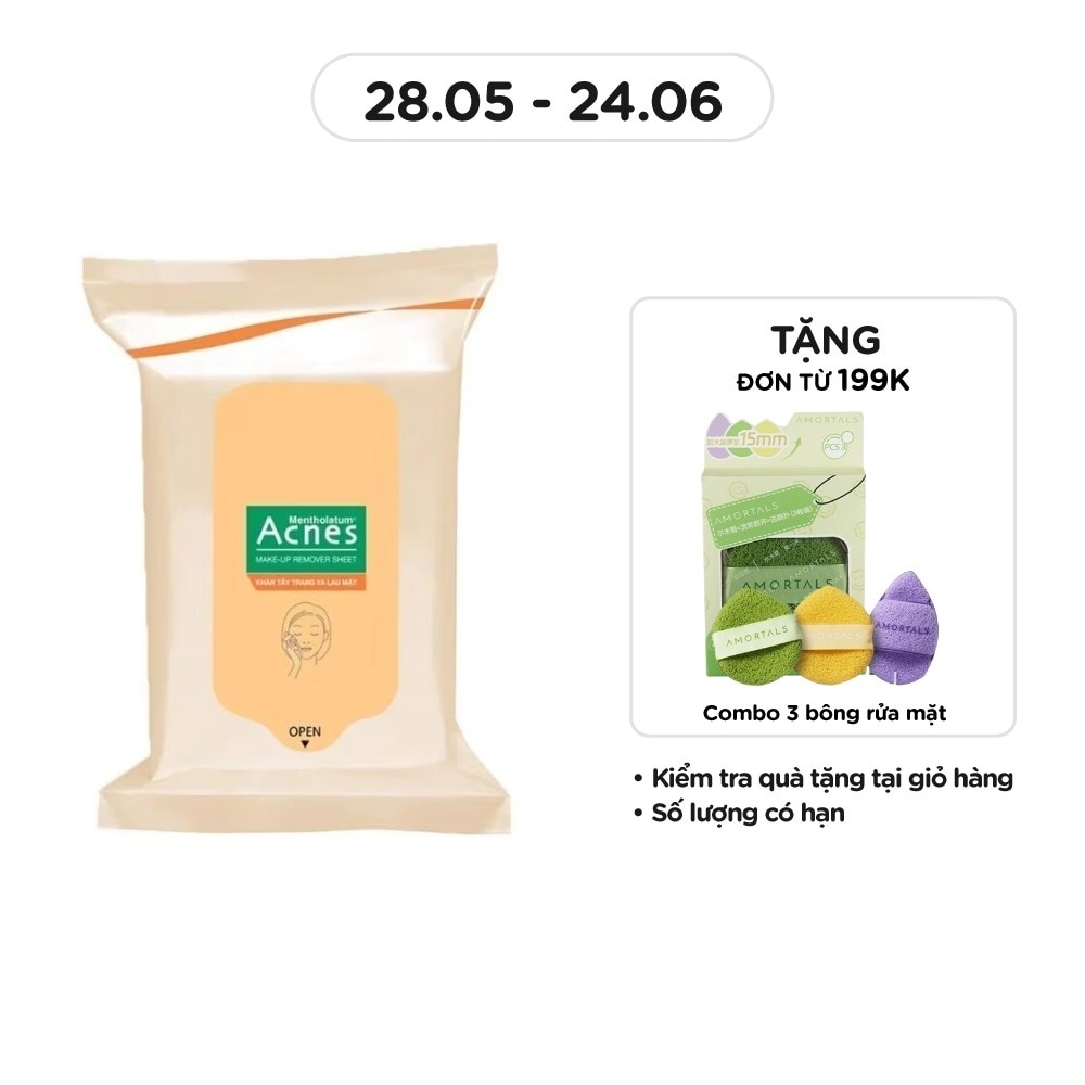 Khăn Tẩy Trang Và Lau Mặt Acnes 20 miếng