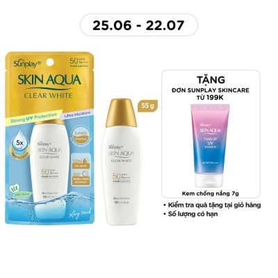 SUNPLAY - Sữa Chống Nắng Dưỡng Da Trắng Mịn Tối Ưu Sunplay Skin Aqua Clear White SPF50+ 55g image