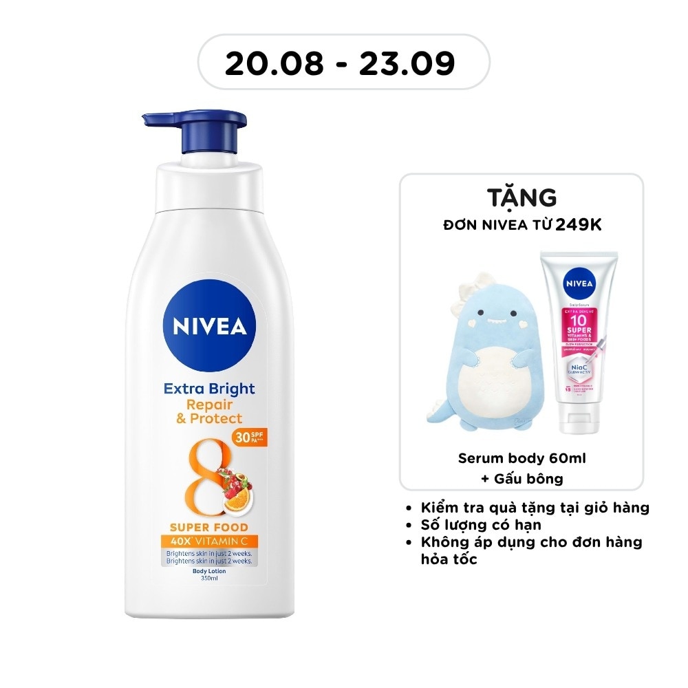 Sữa Dưỡng Thể Dưỡng Trắng Phục Hồi Chống Nắng Nivea 350ml image