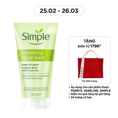 SIMPLE Sữa Rửa Mặt Simple Refreshing Facial Wash Dành Cho Mọi Loại Da 150ml