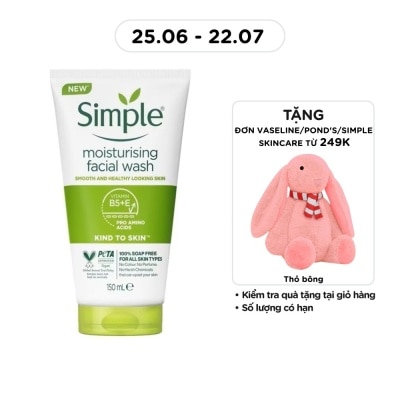 SIMPLE - Sữa Rửa Mặt Simple Moisturising Facial Wash Dành Cho Da Khô và Da Nhạy Cảm 150ml