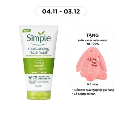 SIMPLE Sữa Rửa Mặt Simple Moisturising Facial Wash Dành Cho Da Khô và Da Nhạy Cảm 150ml