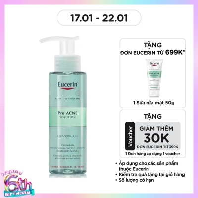 EUCERIN Gel Rửa Mặt Eucerin Giảm Mụn Pro Acne 400ml