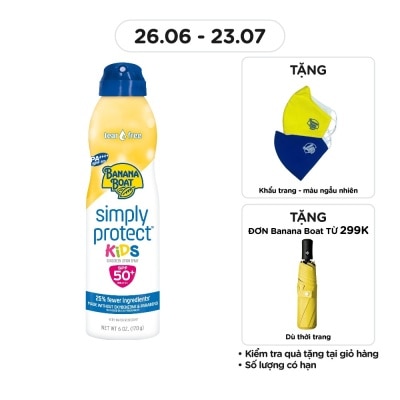 BANANA BOAT Sunscreen SpraySimply Protect Kids SPF50+ PA++++ 170g