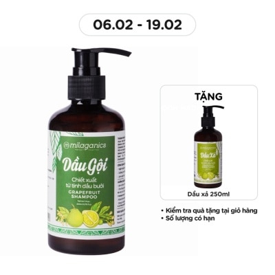 MILAGANICS Dầu Gội Milaganics Grapefruit Shampoo Bưởi Ngừa Rụng Tóc 200ml