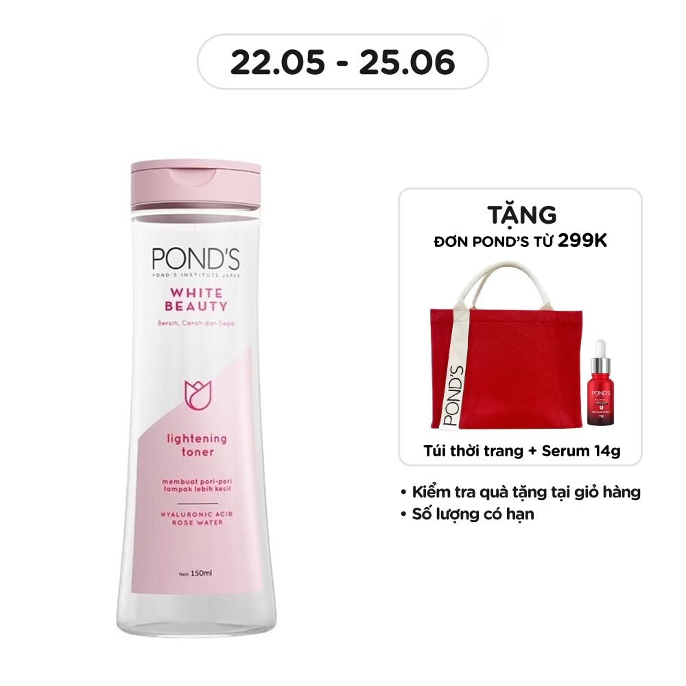 Lightening Toner White Beauty Hyaluronic Acid Rose Water 150ml