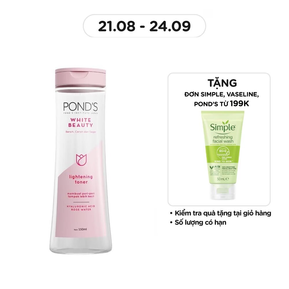 Lightening Toner White Beauty Hyaluronic Acid Rose Water 150ml