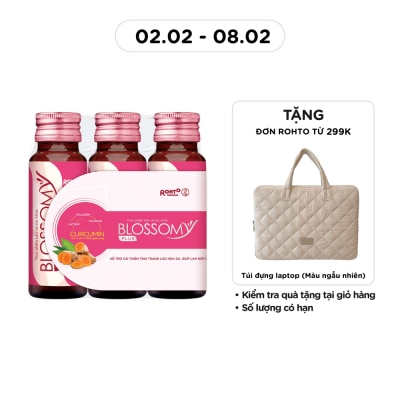 BLOSSOMY Thực Phẩm Bảo Vệ Sức Khỏe Blossomy Curcumin Tươi Trẻ Từ Bên Trong 50ml x 3 Chai